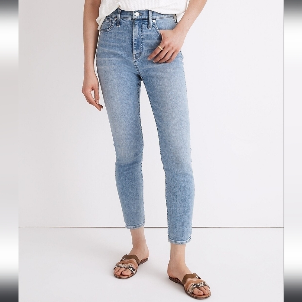 Madewell 11" High Rise Skinny Ankle Crop In Webb Wash MD645 Size 25